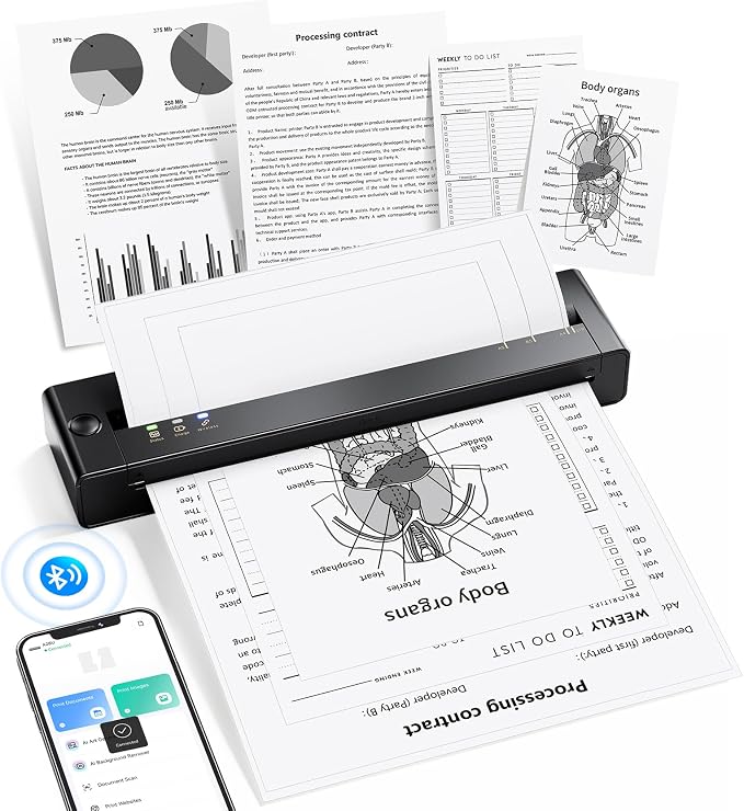 TATTMUSE Portable Printers Wireless
