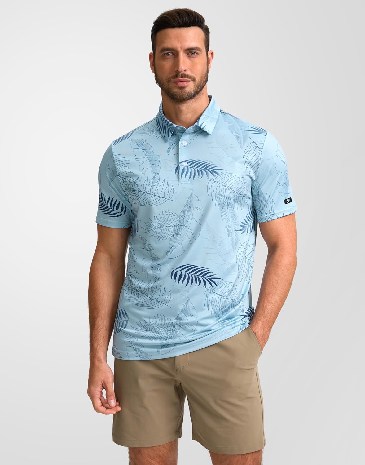 Obla Men's Golf Polo Shirt - Short Sleeve Dry Fit Moisture-Wicking Casual Print | Comfortable Fit