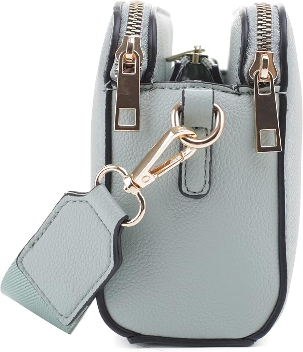EVVE Crossbody Bags for Women Trendy Triple Zip Small Crossbody Camera Bag Purse