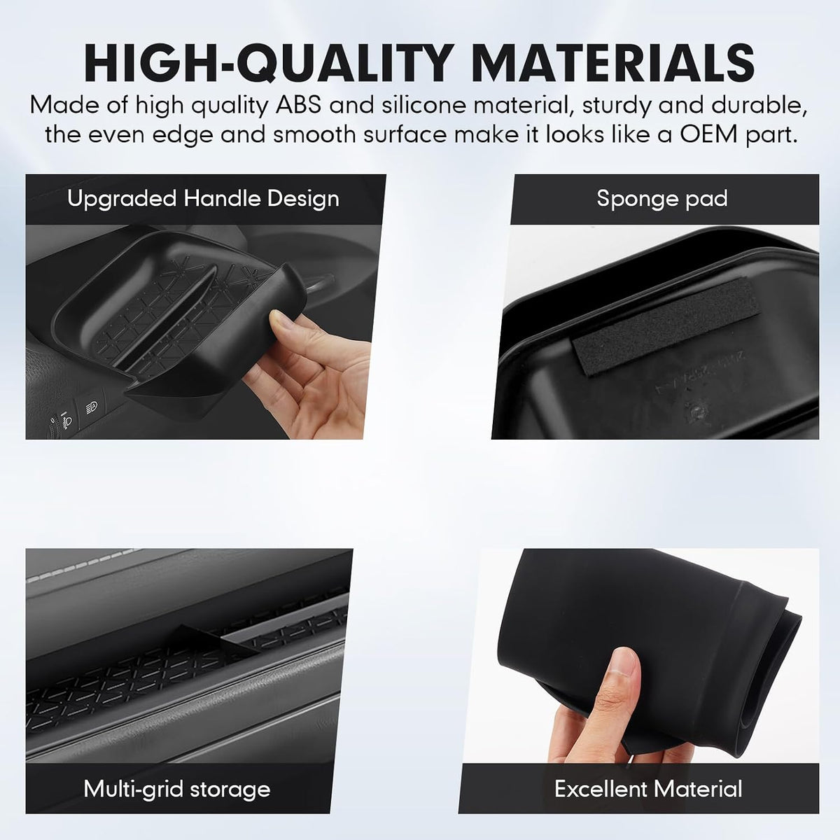 Autorder 2PCS Center Console Organizer for 2019-2025 Toyota RAV4 - Passenger Storage Organizer Mat & Driver Drawer Storage Box for 2026 RAV4 Accessories - Black