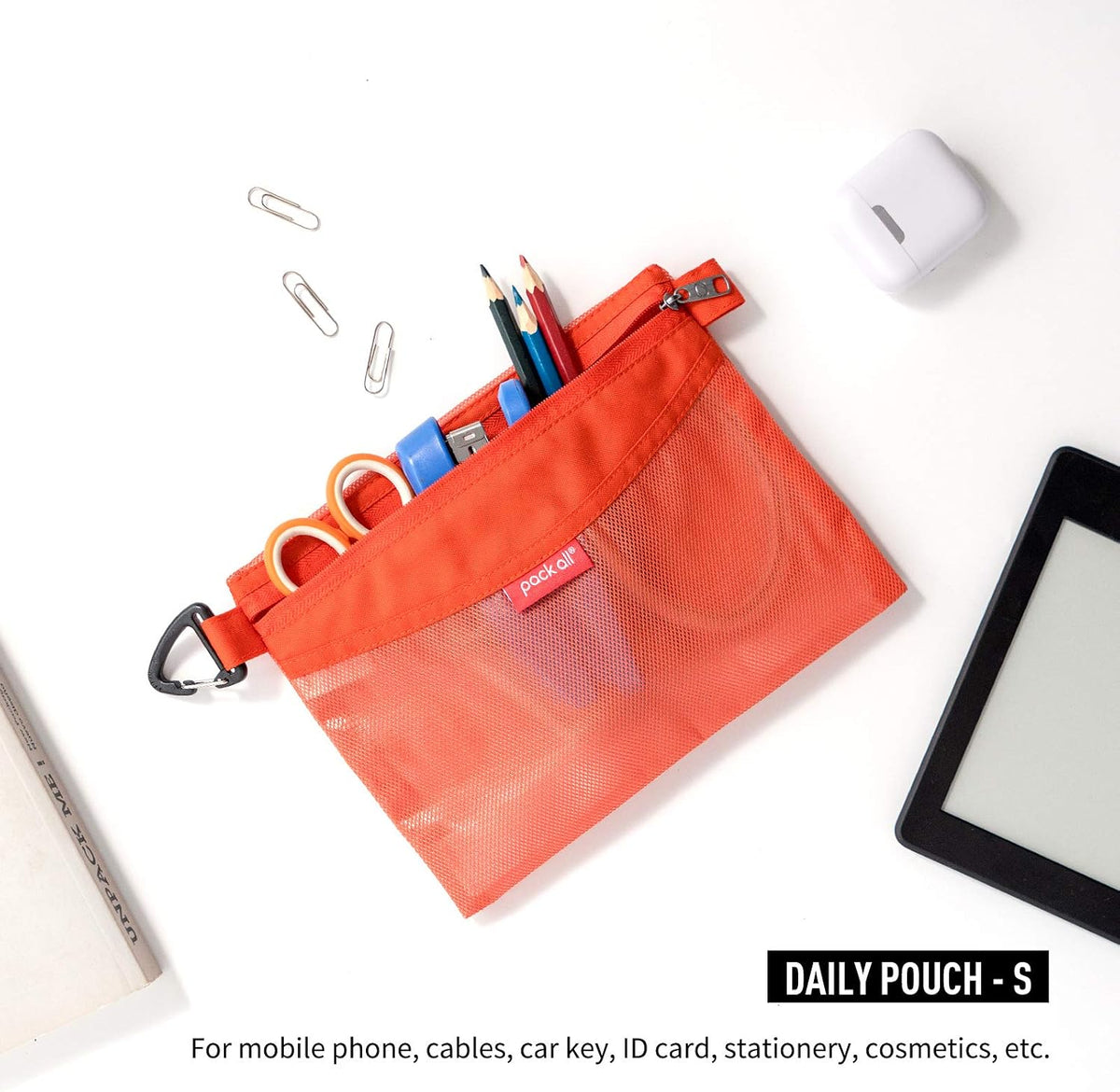 pack all Water-Resistant Zipper Pouch, Mesh Zipper Bag, 8.66"x5.91"
