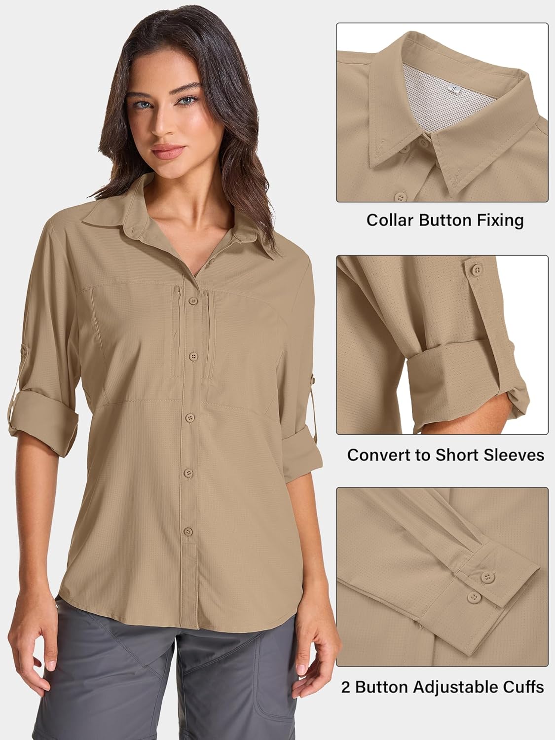 Skiennix Women's UPF 50 Long Sleeve Sun Shirt - Quick Dry UV Protection for Hiking & Travel
