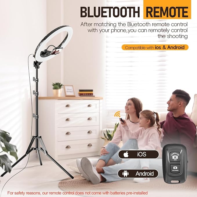 EMART 18-inch Ring Light with Stand, 2800-6500K LED Photography Lighting Kit