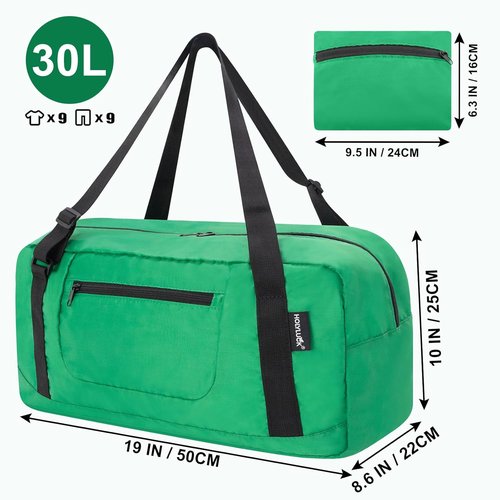 HOLYLUCK Foldable Travel Duffel Bag - Versatile Luggage for Gym & Travel | Kelly Green