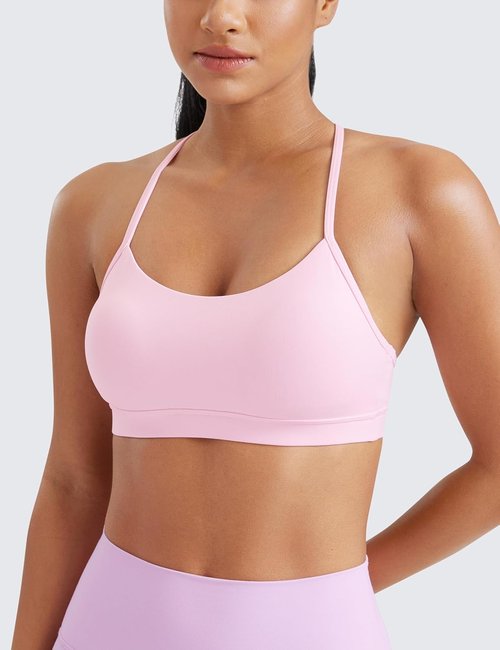 CRZ YOGA Y Back Sports Bra for Women - Padded Racerback, Low Impact Workout Top in Butterluxe Fabric