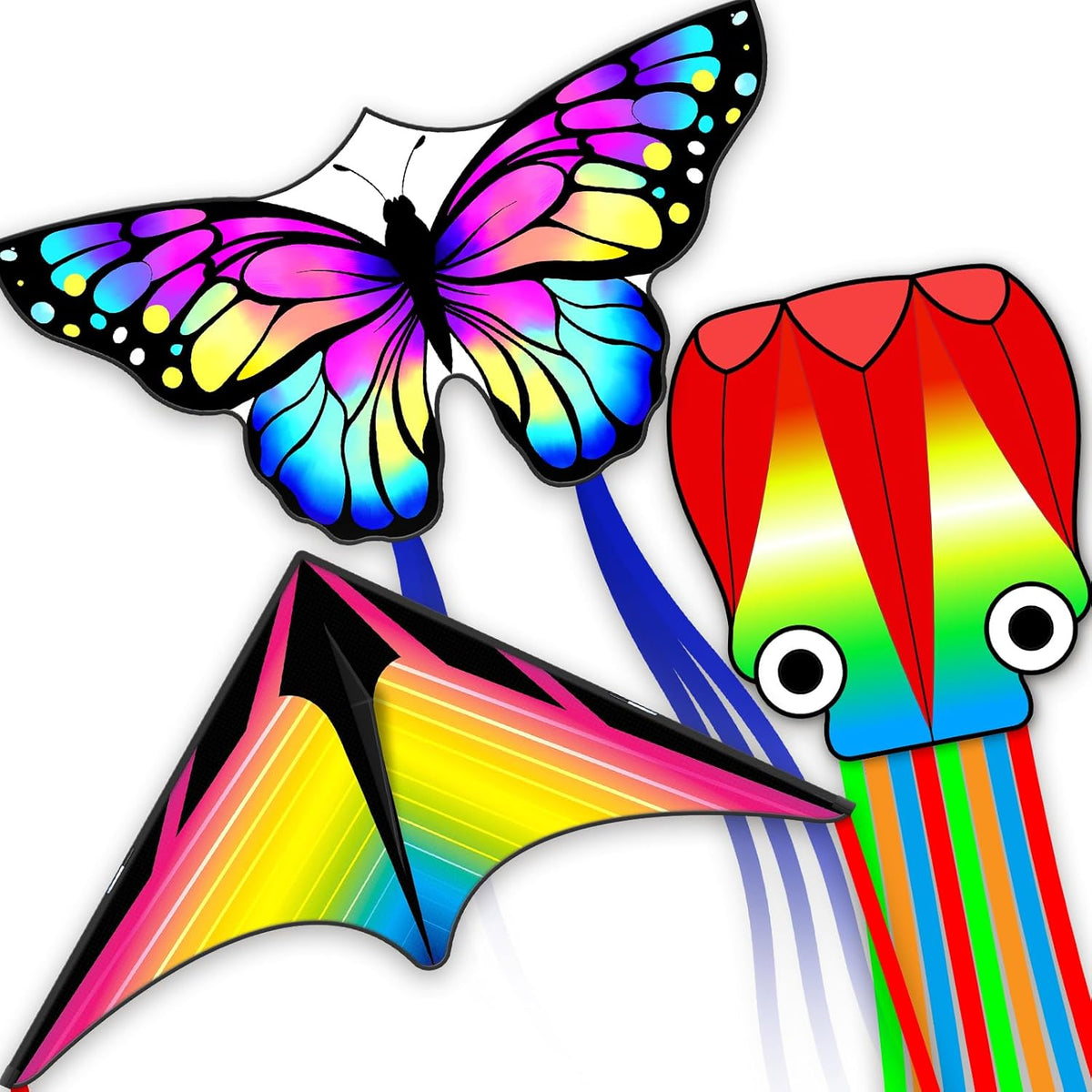 QC Grassland Kites - Easy to Fly Beach Kites for Kids & Adults | Perfect Gift for Ages 4-8, Includes 328ft String