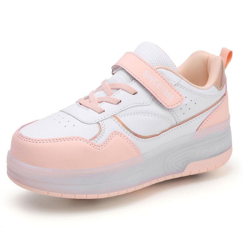 YUNICUS Kids Boys Girls Roller Skate Shoes with LED Wheels Flashing Sneaker USB Rechargeable Shoes for Little Kid/Big Kid Birthday Halloween Christmas(1988Pink30)