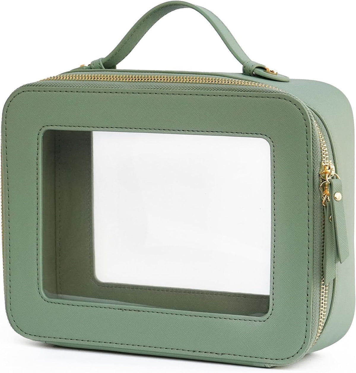 Popvibe Clear Makeup Bag Toiletry Case Travel Transparent Cosmetic Bag with Zipper, Portable Make Up Organizer Traveling Compact Car Bag for Essentials