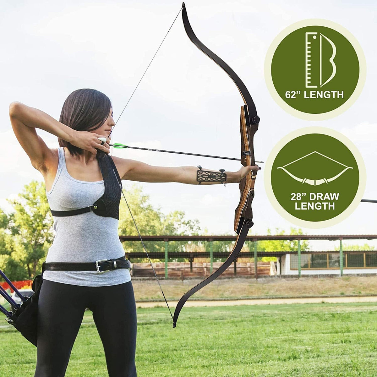 Samick Sage Takedown Recurve Bow - 62-Inch Archery Bow for Teens & Adults | Ideal for Hunting & Target Practice