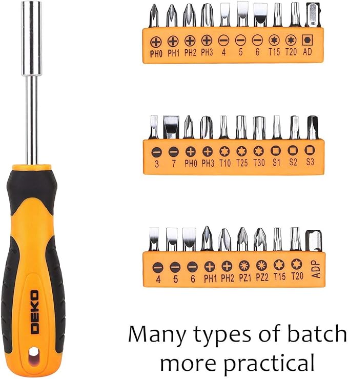 DEKOPRO 100 Piece Home Repair Tool Set,General Household Hand Tool Kit with Plastic Tool Box Storage