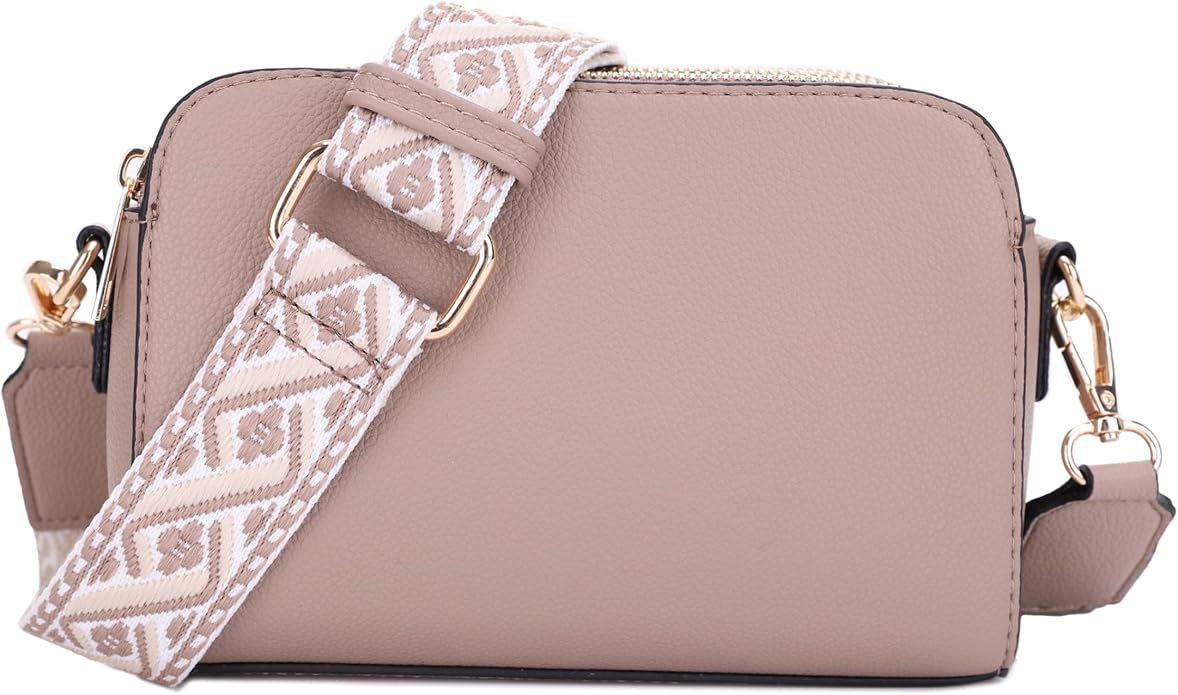 EVVE Crossbody Bags for Women Trendy Triple Zip Small Crossbody Camera Bag Purse