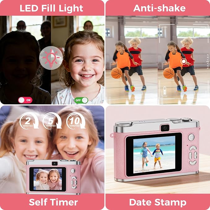 Upgrade Kids Selfie Camera, HD Digital Video Cameras