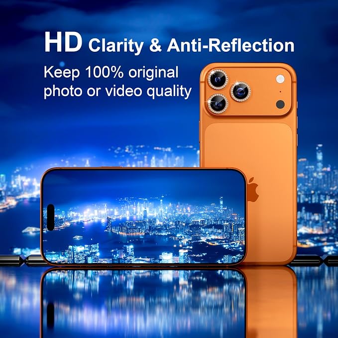 Misea Compatible for iPhone 17 Pro/iPhone 17 Pro Max Camera Lens Protector Bling