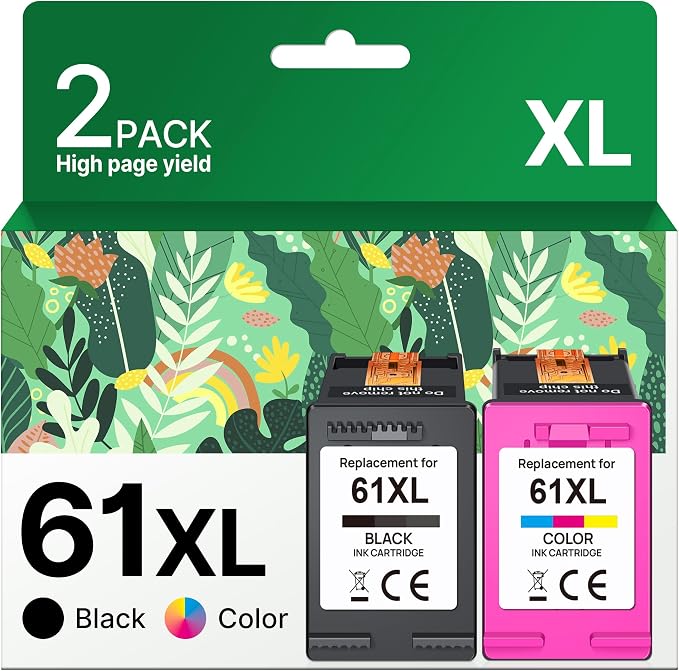 61XL Ink Cartridge Replacement for HP Ink 61 for HP 61 Ink Works