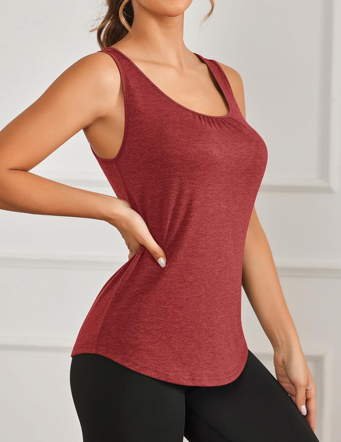 PINSPARK Workout Tops for Women - Lightweight Racerback Tank Tops | 2-Pack Sleeveless Athletic Shirts, S-3XL