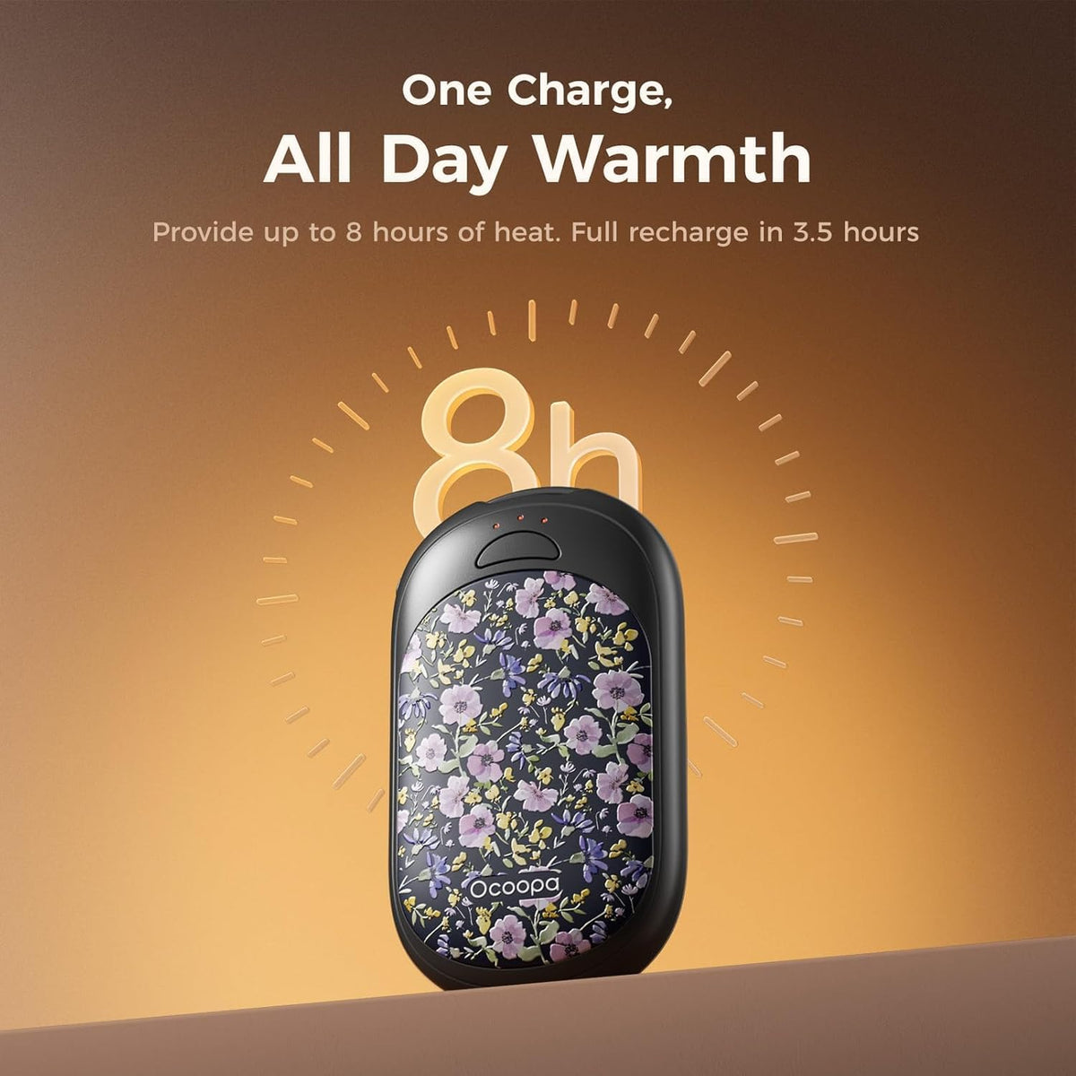 OCOOPA Rechargeable Magnetic Hand Warmers - 3 Heat Settings, Pocket-Sized, Lasts Up to 8 Hours | Perfect for Outdoor Activities