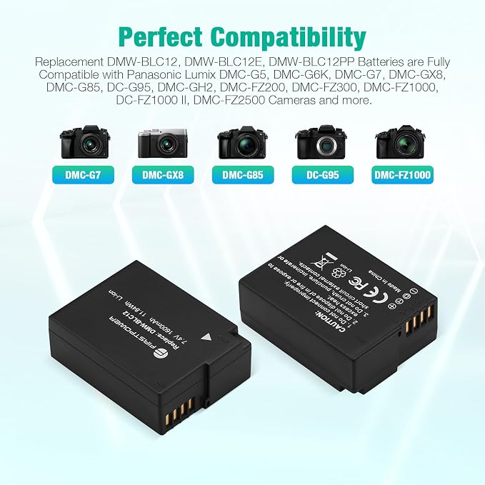 FirstPower DMW-BLC12 DMW-BLC12PP Battery and Dual Slot Charger
