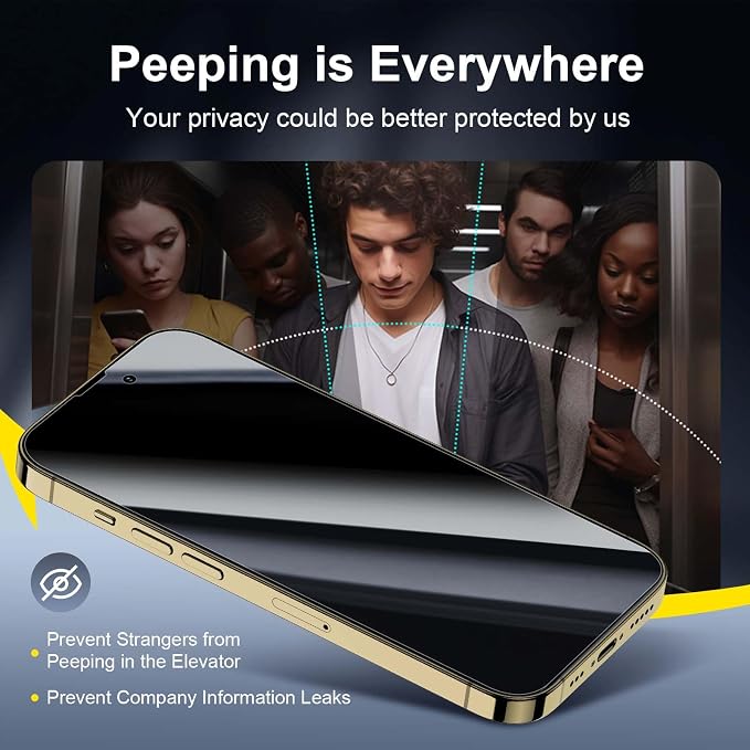 NEW'C 3x Privacy for iPhone 14 Pro Max Screen Protector+ 3x Camera Lens