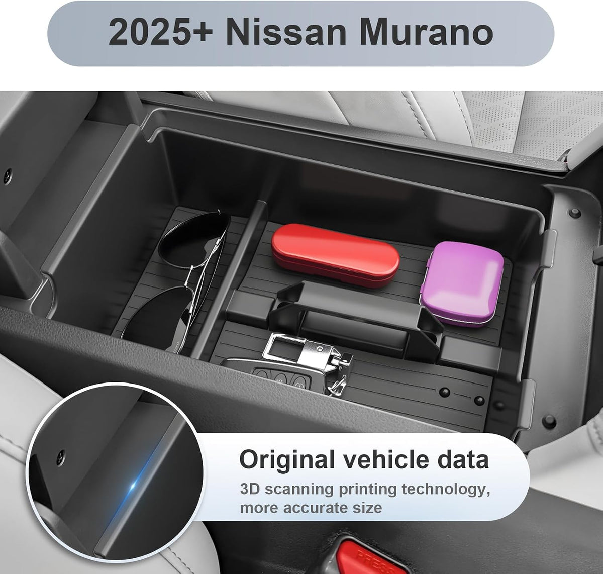SKTU 2Pack for 2025-2027 Nissan Murano Center Console Organizer Durable