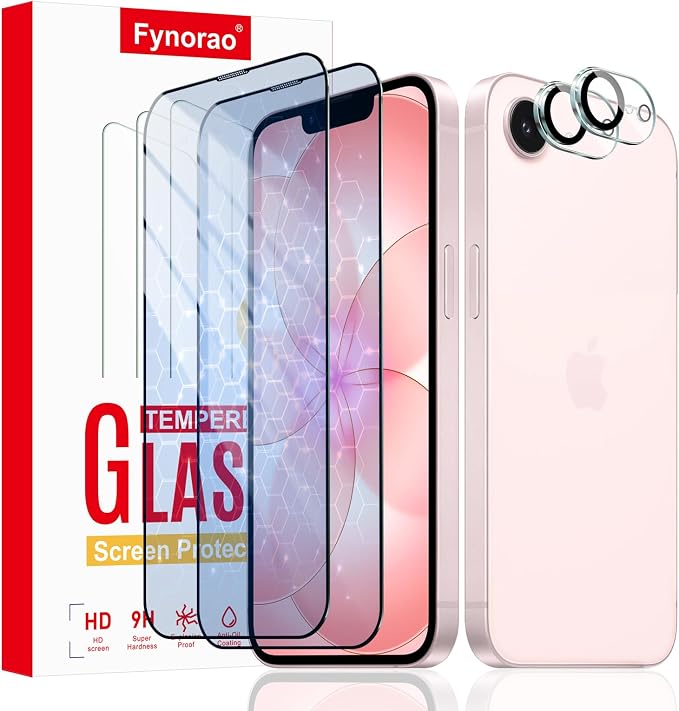 2+2-Pack Anti-Blue Light Tempered Glass Screen Protector & Camera Lens Protector