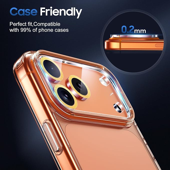 UniqueMe Compatible for 3 Pack iPhone 17 Pro Camera Lens Protector
