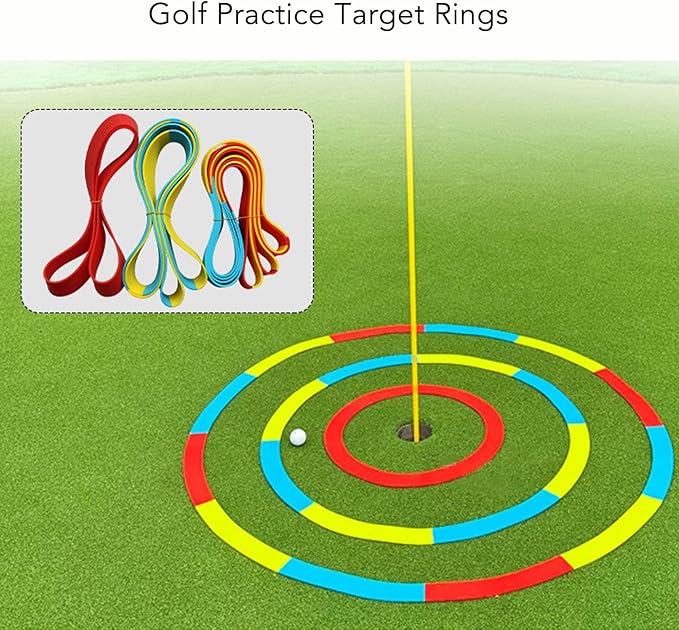 Golf Practice Target Ring, Thin Silicone Vibrant Target Indicator GolfTargets Circle for Putting, Chipping, Pitching for Training
