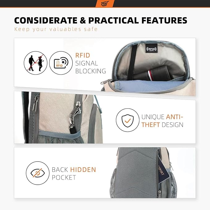 SKYSPER Sling Bag RFID Crossbody Sling Backpack Cross Body Shoulder Bag Travel