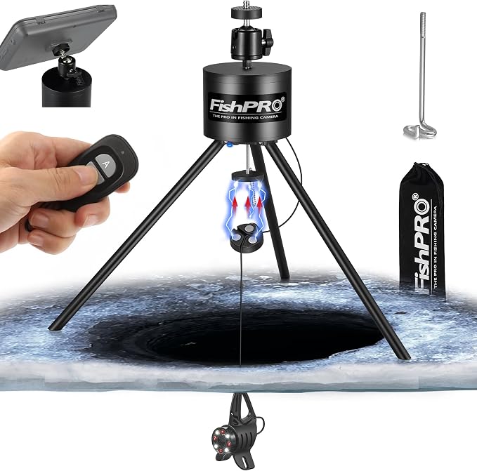 Tripod for Underwater Fishing Camera, For Max 11.1" Ice Hole 2 Fix Way