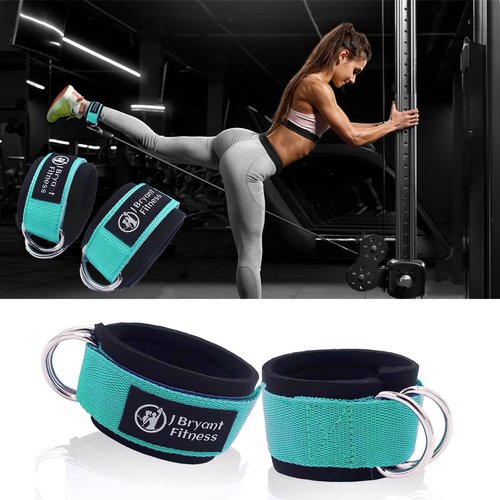 J Bryant Barbell Pad Set - Thick Cushion for Hip Thrusts & Squats | Includes 2 Ankle Straps & Carry Bag