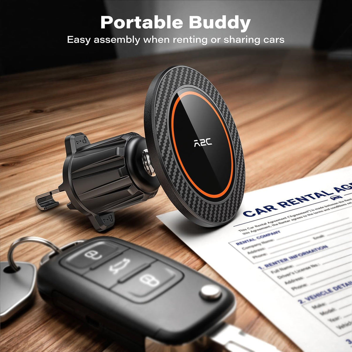 A2C One-Piece Metal Hook Car Vent Mount for MagSafe
