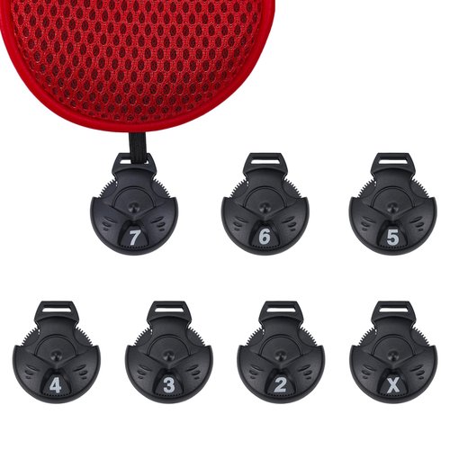 Andux 2pcs/Pack Long Neck Golf Hybrid Club Head Covers Interchangeable No. Tag CTMT-02 Red