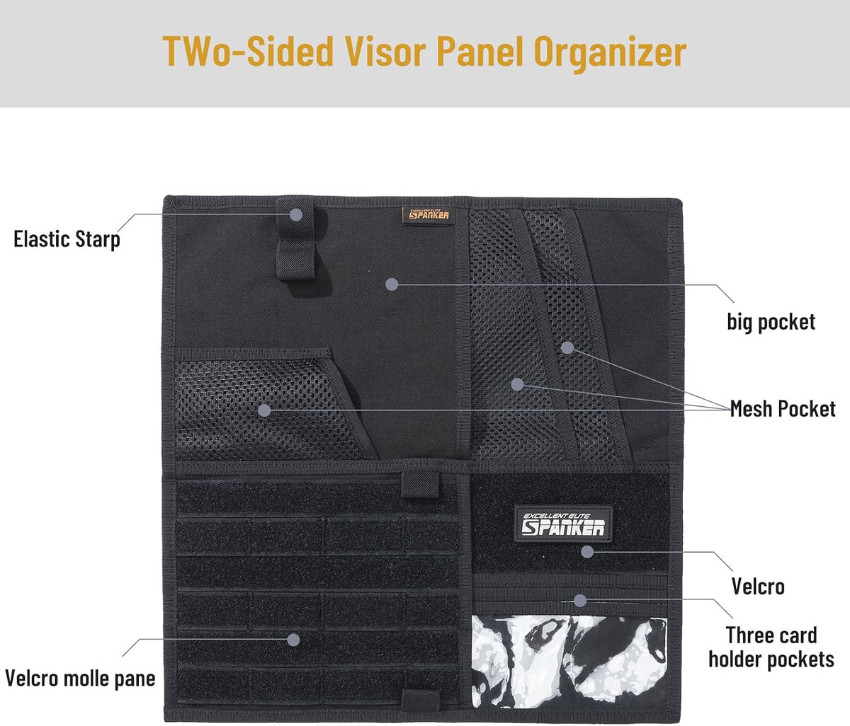 EXCELLENT ELITE SPANKER Tactical Car Visor Panel Organizer