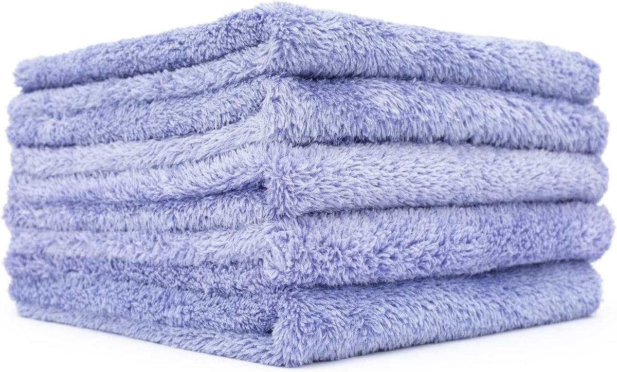 The Rag Company - Eagle Edgeless 350 (5-Pack) Professional Korean 70/30 Blend Super Plush Microfiber Detailing Towels, 350GSM, 16in x 16in, Lavender