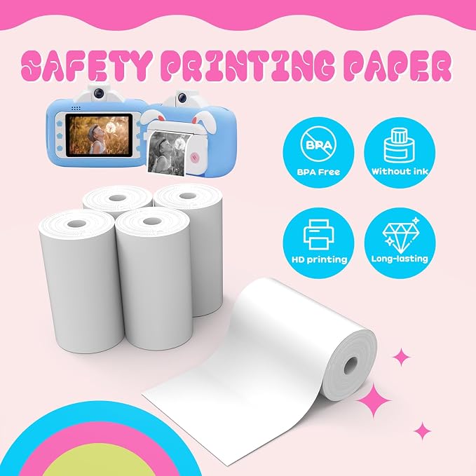 10 Rolls Kids Camera Paper Roll Refill