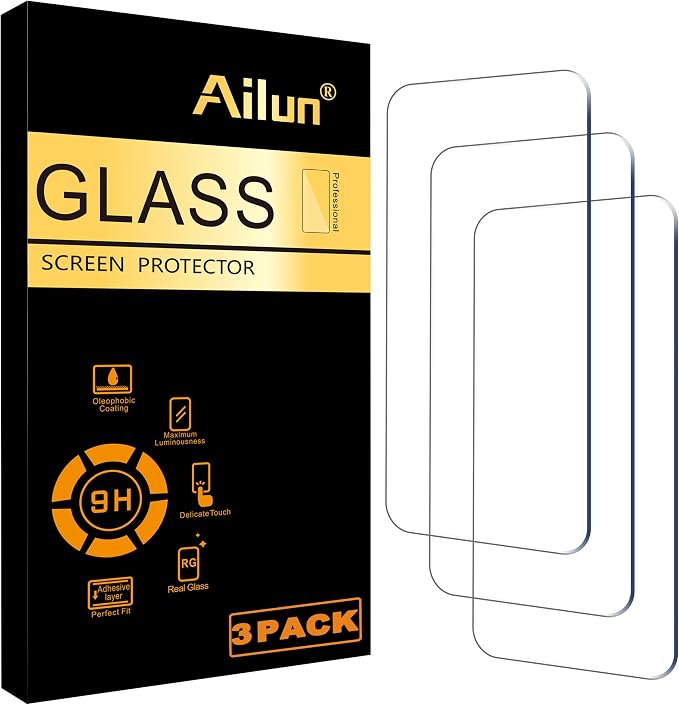 Ailun Screen Protector for iPhone 16 / iPhone 15 / iPhone 15 Pro Display 3 Pack