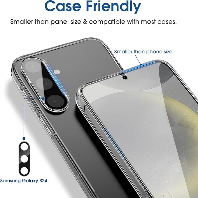 amFilm Auto-Alignment OneTouch for Samsung Galaxy S24 6.2" Screen Protector +