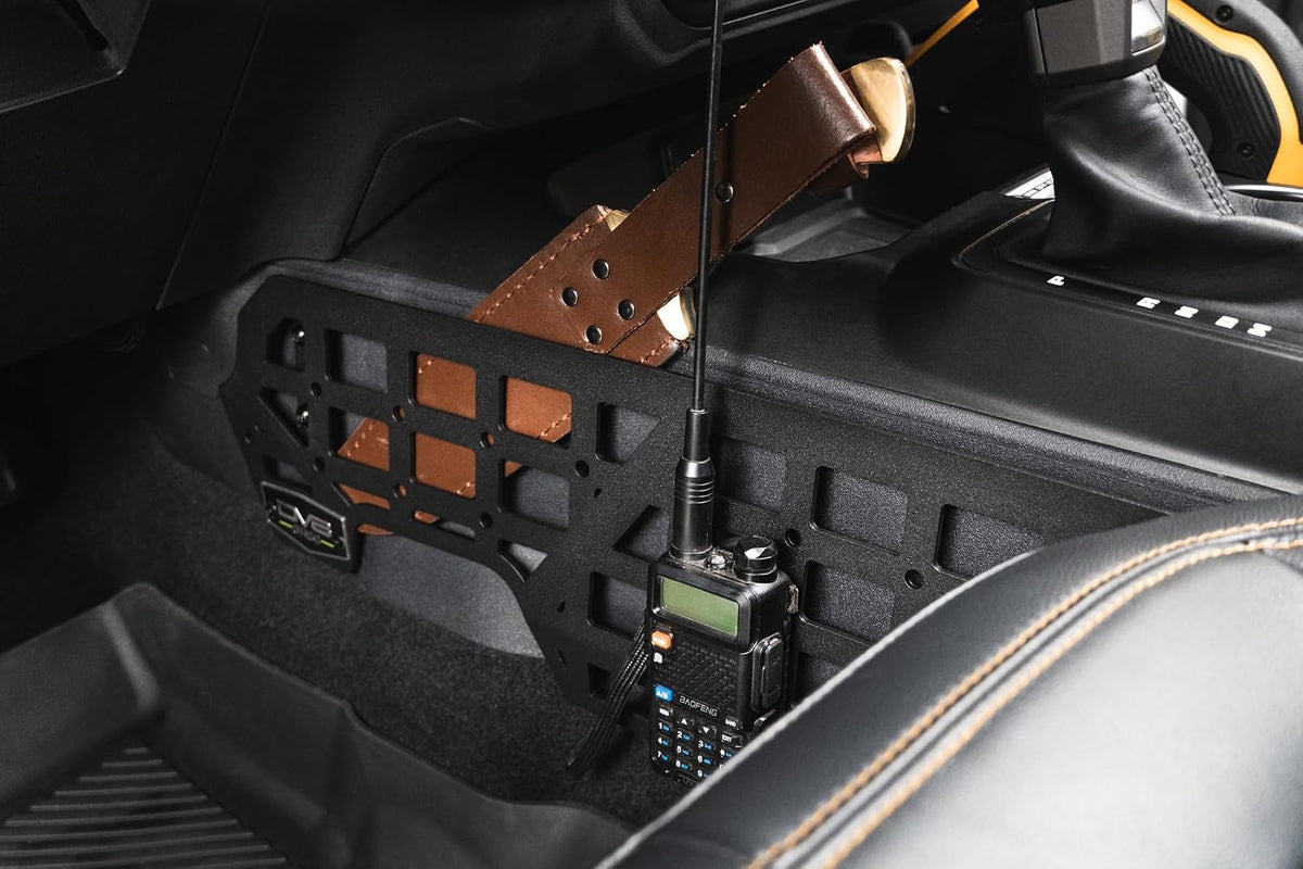 DV8 Center Console Molle Panels for 2021-2026 Ford Bronco Quick Gear Mount | Access & Accessories, Durable Steel Construction, Black Powder Coat Finish, Driver & Passenger Side Panels Included