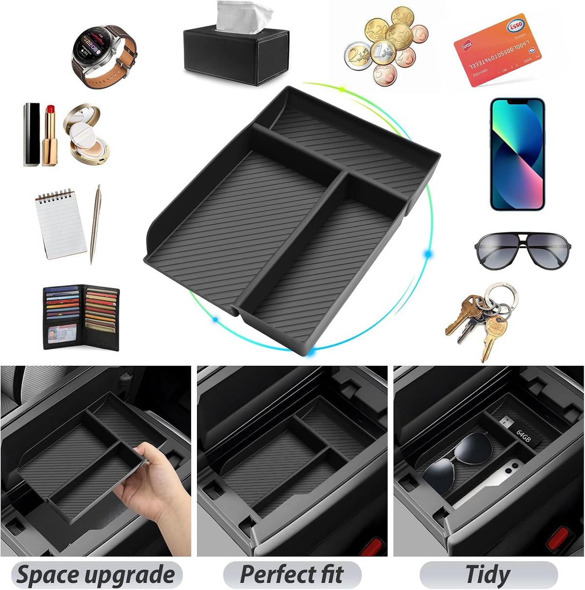 SKTU for 2024 2025 2026 Mazda CX-90/2025 2026 Mazda CX-70 Accessories Center Console Organizer for 2024 2025 2026 Mazda CX-90/2025 2026 Mazda CX-70 Console Tray 2024-2026 CX-90 Console Organizer