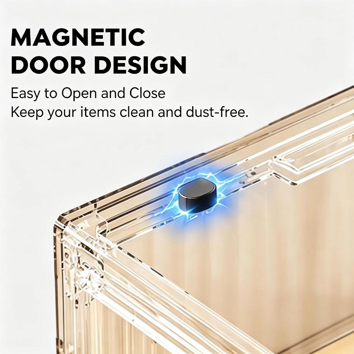 Acrylic Display Case for Collectibles, Stackable Dustproof Display Box with Magnetic Door, Clear Wall Mount or Desktop Showcase Organizer for Action Figures, Model Cars, Toys and Collectibles(Large)