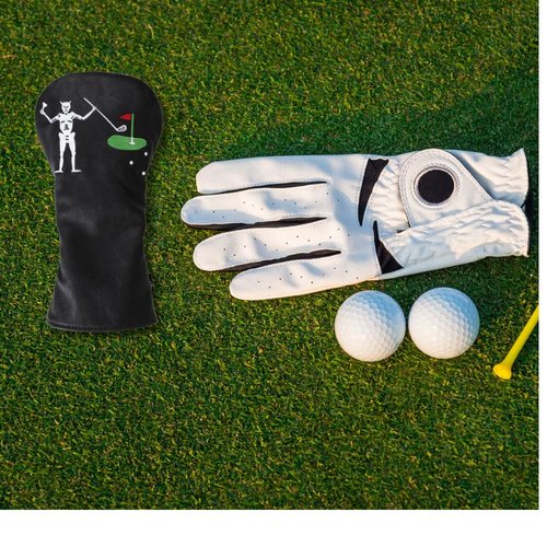 Apothos Golf Blackbeard Golf Driver Headcover, Unique Skeleton with Heart Design Golf Accessory, Premium Embroidered Stitching, Nautical History Buffs, North & South Carolina, Durable, Easy to Clean