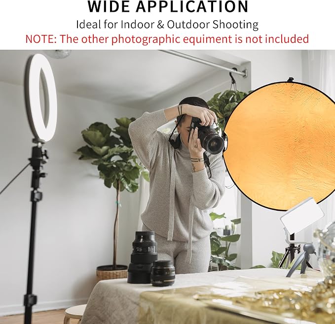 Selens 24inch Photography Reflector Stand Kit, 5-in-1 Collapsible Reflector Disc