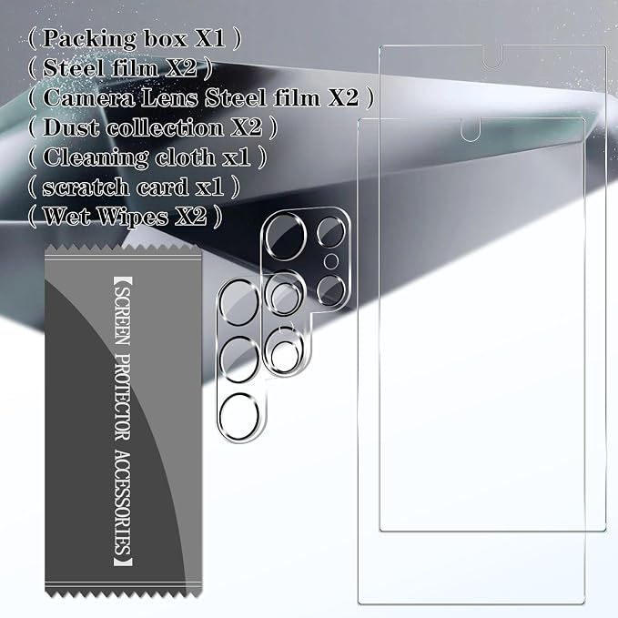 BIGFACE Galaxy S24 Ultra Tempered Glass Screen Protector + Camera Lens