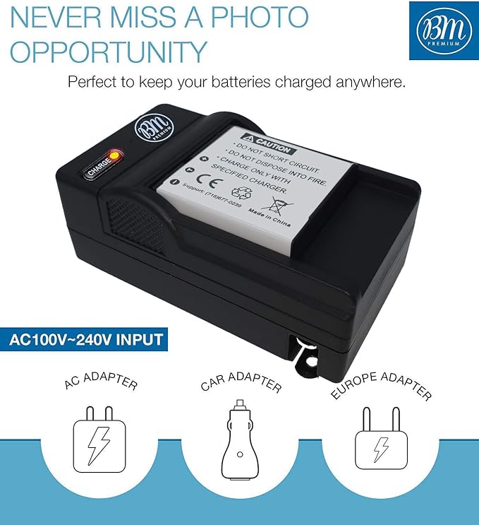 BM Premium 2 Pack of LB-060 Batteries and Battery Charger