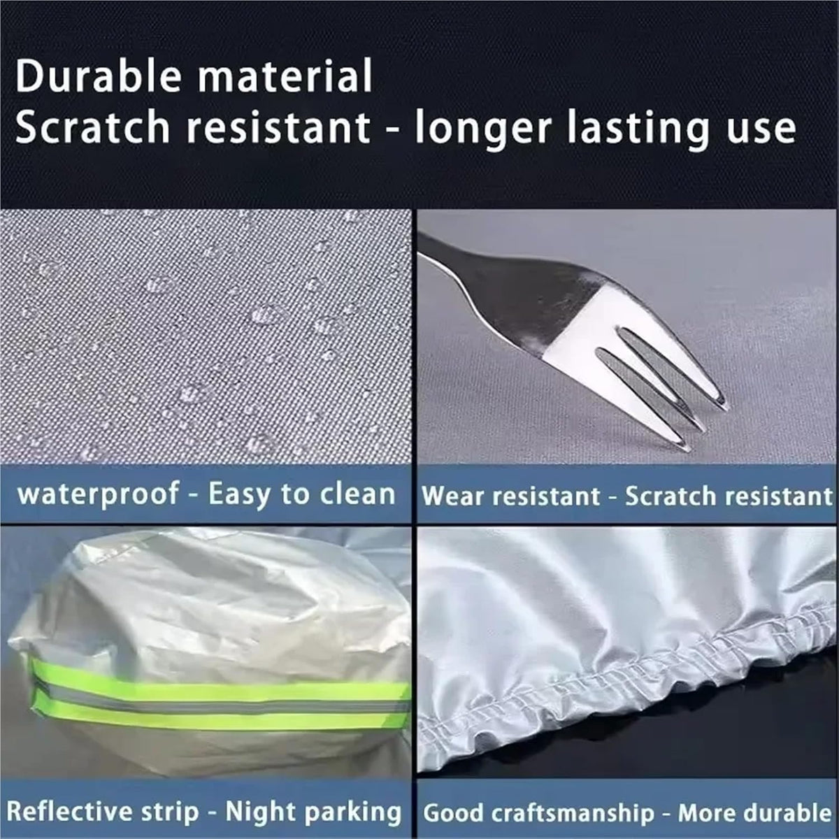 6 Layers Car Cover Waterproof All Weather for Automobiles, Outdoor Full Cover Rain Sun UV Protection with Zipper Cotton, Universal Fit for Sedan (194-208 inch)