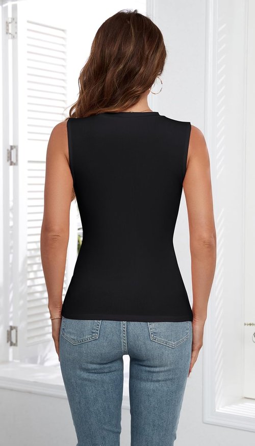 AUHEGN Women's Tank Tops - Summer Sleeveless Racerback Casual Ribbed Slim Fit Shirts