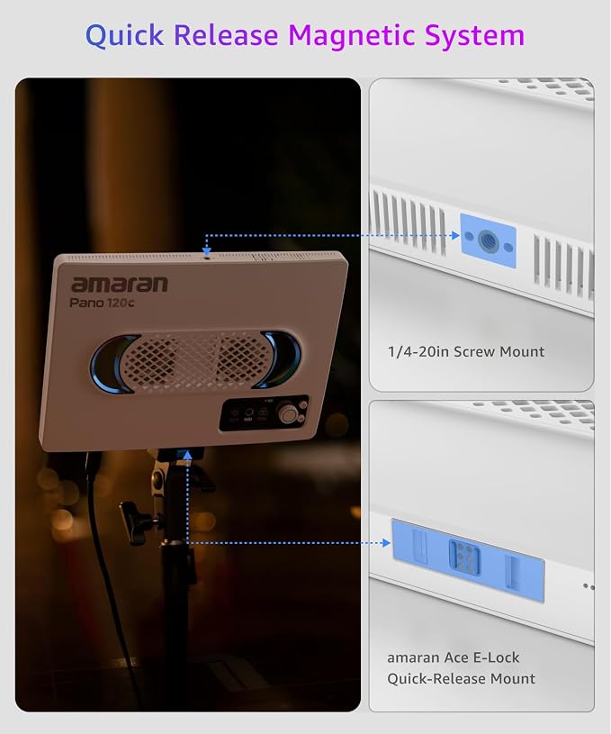 amaran Pano 120c Kit RGB LED Video Light, 120w Full Color Panel Light, Compact