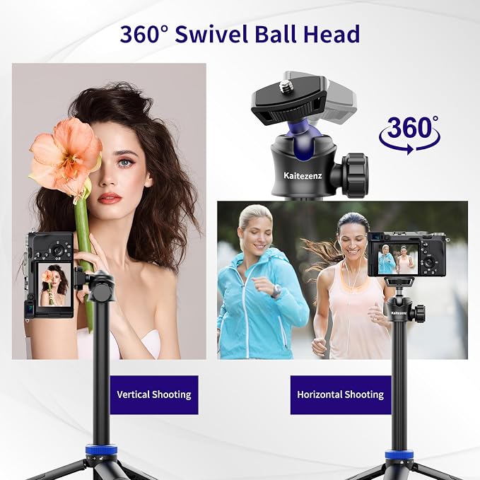 Kaitezenz Selfie Stick Tripod for Gopro Camera, Portable Lightweight Camera