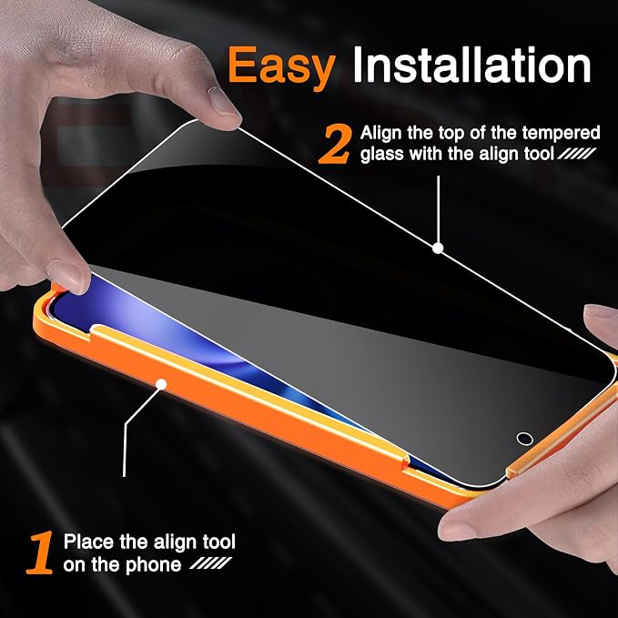Wiaocit 3 Pack Tempered Glass Privacy Screen Protector
