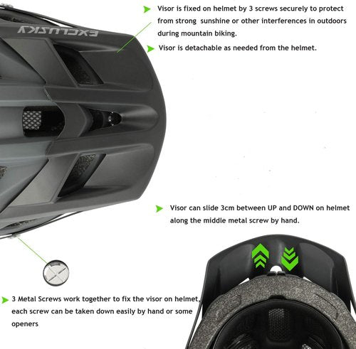 Exclusky Mountain Bike Helmet - Lightweight Adjustable Cycling Safety Gear for Men & Women
