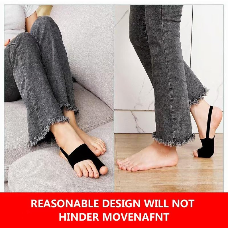 ZXCFBEA 2PCS Bunion Corrector for Women & Men,Big Toe Separators-Bunion Splint-Bunion Pads-Hammer Toes Straightener-Toes Spacers Pain Relief, Comfortable & Breathable for Day/Night (Black)